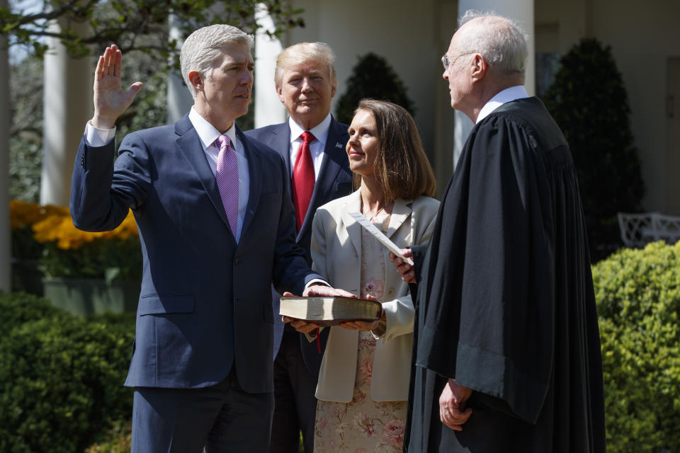 Neil Gorsuch, President Trump, Justice Anthony Kennedy 