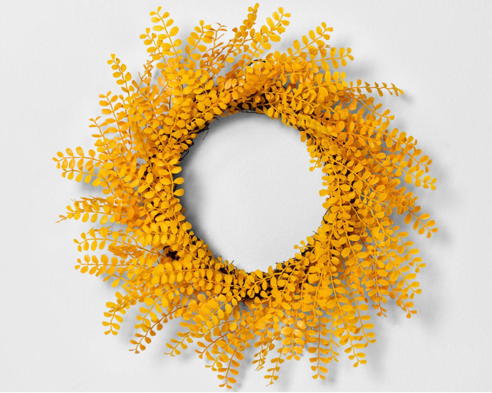 yellow faux flower wreath