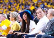 Apr 24, 2019; Oakland, CA, USA; Golden State Warriors majority owner Joe Jacob with his wife and president of the board of directors of the Warriors foundation, Nicole Lacob during the fourth quarter in game five of the first round of the 2019 NBA Playoffs against the LA Clippers at Oracle Arena. Mandatory Credit: Kelley L Cox-USA TODAY Sports