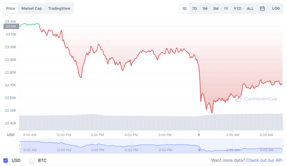 La variación del precio del Bitcoin en lo que va del año. Fuente: coinmarketcap.com.