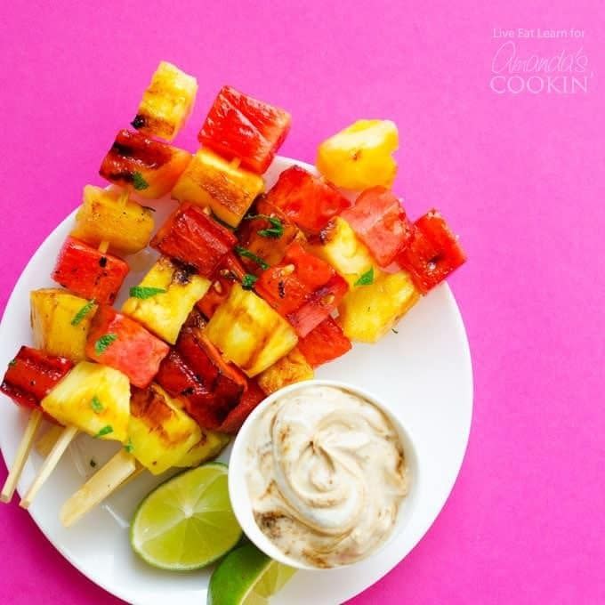 campfire desserts watermelon pineapple skewers