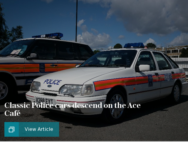 cars - classic police cars at the ace cafe