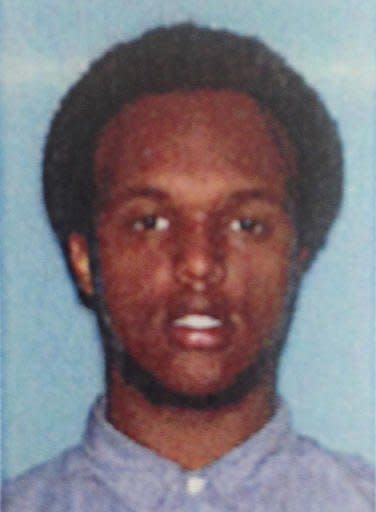 This undated photo provided by the U.S. Attorney's Office shows Mohamed Roble. According to court testimony in a federal terrorism trial, Roble, who was one of 52 passengers that survived when the school bus they were on plummeted more than 30 feet after the Aug. 1, 2007, Minneapolis bridge collapse, is now believed to be in Syria with the Islamic State group. U.S. Attorney's Office via AP)