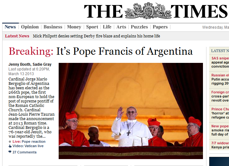 Tapa del inglés The Times.