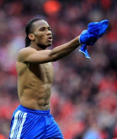 Chelsea's Didier Drogba celebrates winning the FA Cup