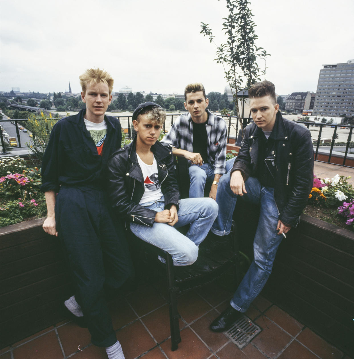 Andy Fletcher, Martin Gore, Dave Gahan and Alan Wilder of Depeche Mode in West Berlin, July 1984. (Michael Putland / Getty Images file)