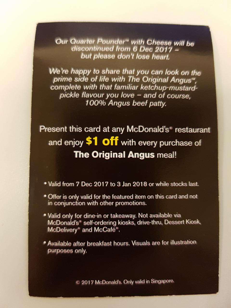 A customer posted on the company’s Facebook page on Monday (4 Dec), expressing disappointment that his presumably favourite burger was no longer available, two days ahead of the official date for the burger’s last day of sale. (Photo: Tommy Low/ Facebook)