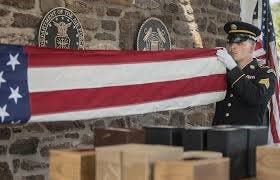 Hundreds of mourners, many of them veterans, attended the August  29, 2019 at Washington Crossing Veterans Cemetery in Bucks County, Pa for the interment of 14  military veterans whose remains had been  stored in Bucks and Chester and Montgomery county coroner offices after their deaths.