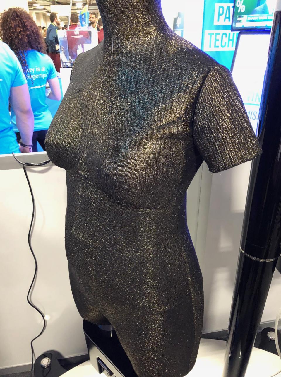 Euveka's robot mannequin, shown at CES 2018, can adjust its size to fit different body types.