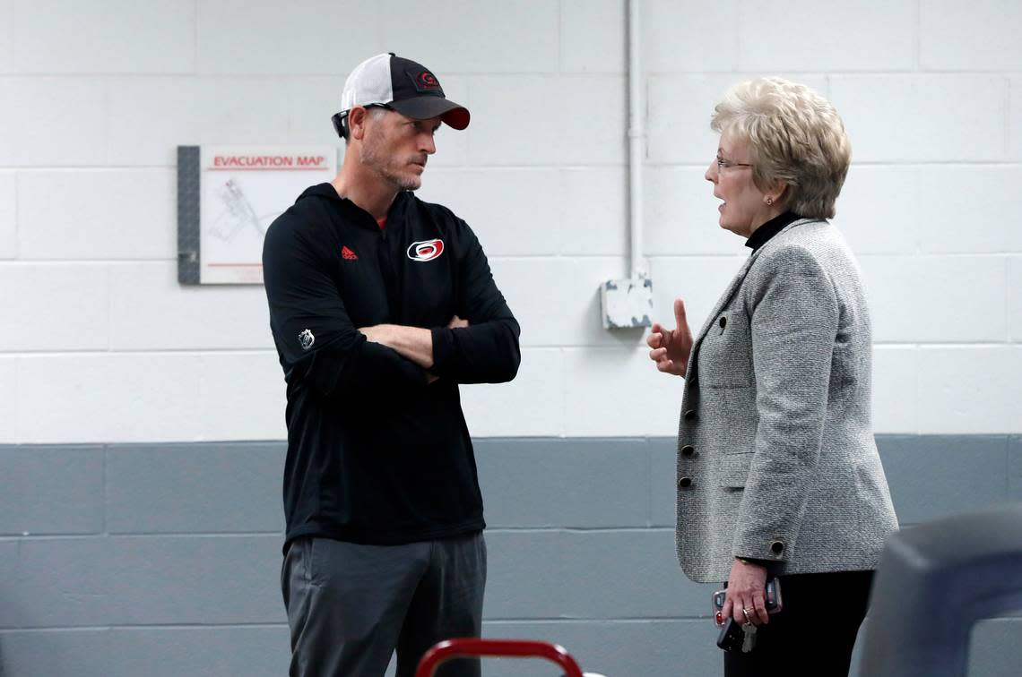 N.C. State athletic director Debbie Yow, right, tops the 2018 Triangle Ten as the most influential person in sports in the Triangle. Carolina Hurricanes owner Tom Dundon, left, is fifth.