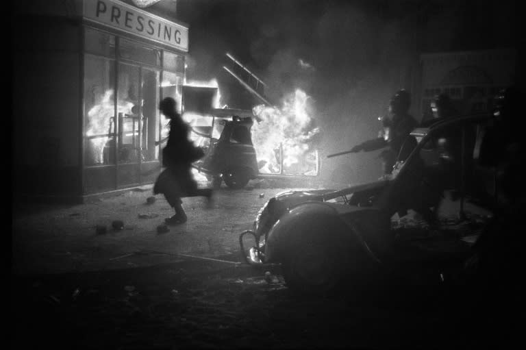 Students and security forces clash in Paris's Latin Quarter during the night of 10-11 May, 1968