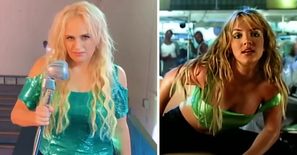 Rebel zollt in ihren neuen Film Senior Year Britney Spears Tribut. (Bilder: TikTok/rebelwilson / YouTube)