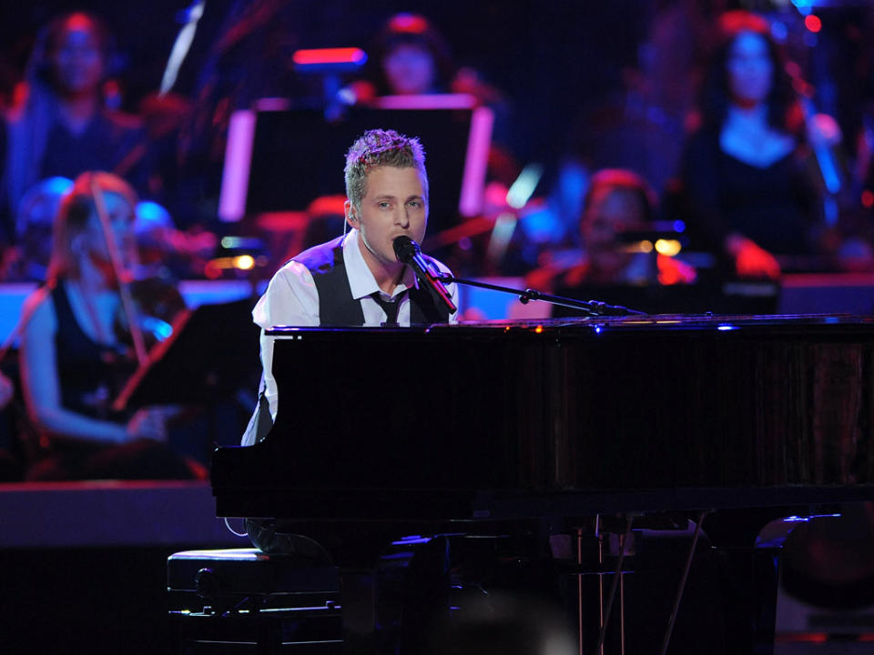 One Republic performs on stage during the grand finale of "American Idol" Season 7.