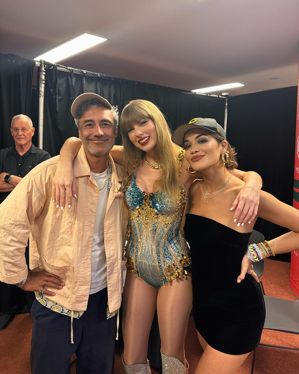 Rita Ora and Taika Waititi with Taylor Swift.