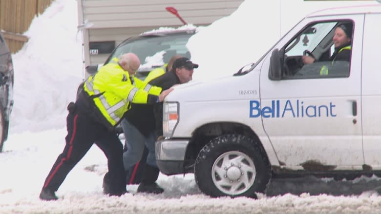 Where can it all go? Gander cleans up after snow storm