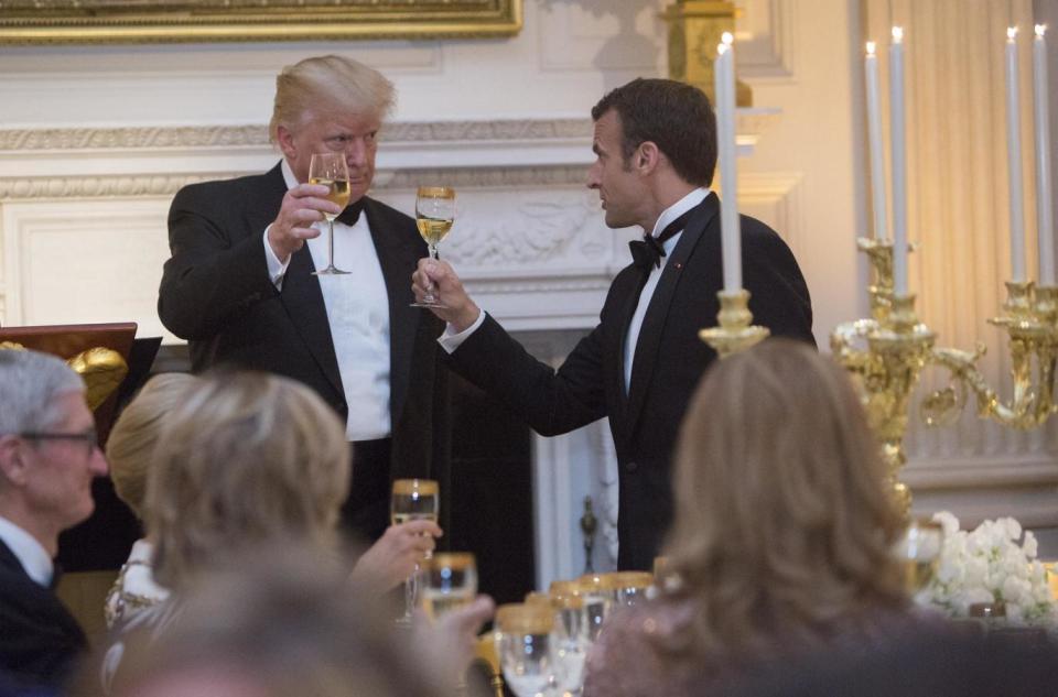 Mr Trump hosted his first state dinner in honour of President Macron (Getty Images)