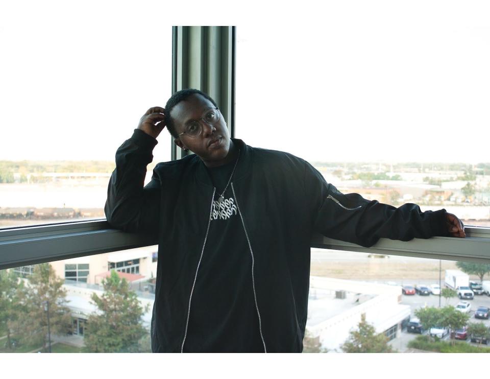 Corey Sanders poses for a photo taken by his friend for a photography class last fall.