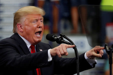 U.S. President Donald Trump speaks during a campaign rally in Estero, Florida, U.S., October 31, 2018. REUTERS/Carlos Barria