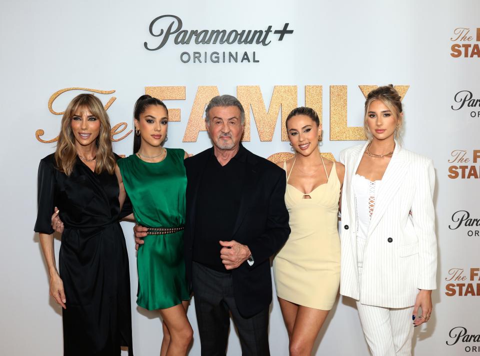 Sylvester Stallone with his wife and three daughters.