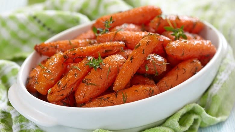 Lemon tangerine glazed carrots