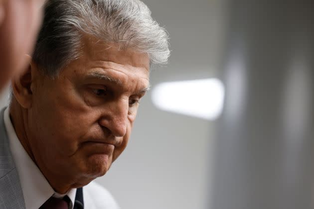 Sen. Joe Manchin (D-W.Va.) helped shape the Inflation Reduction Act's parameters. But with it signed into law, he faces pushback from liberals in the House and Senate over a side deal to ease permitting requirements for energy projects. (Photo: Anna Moneymaker via Getty Images)