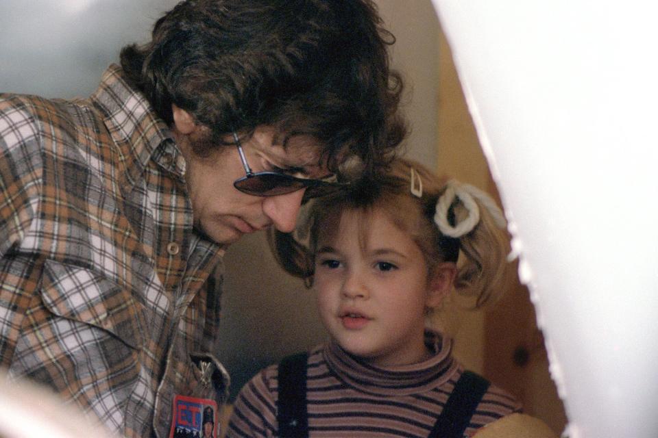 Steven Spielberg and Drew Barrymore on the set of 'E.T.'