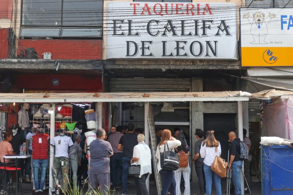 Tacos El Califa de León, in the scruffy-bohemian San Rafael neighborhood of Mexico City. AFP via Getty Images