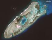 A January 15, 2013 satellite view of Fiery Cross Reef in the South China Sea