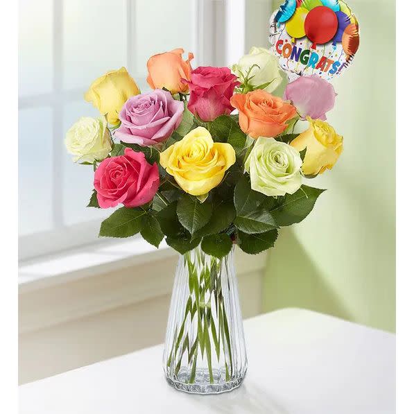 <p><a href="https://go.redirectingat.com?id=74968X1596630&url=https%3A%2F%2Fwww.1800flowers.com%2Ffarm-fresh-assorted-roses-145024&sref=https%3A%2F%2Fwww.womansday.com%2Flife%2Fg32383214%2Fcheap-graduation-gifts%2F" rel="nofollow noopener" target="_blank" data-ylk="slk:Shop Now;elm:context_link;itc:0;sec:content-canvas" class="link ">Shop Now</a></p><p>Congratulations Assorted Roses</p><p>$51.99</p><p>1800flowers.com</p><span class="copyright">Product Shot Image</span>