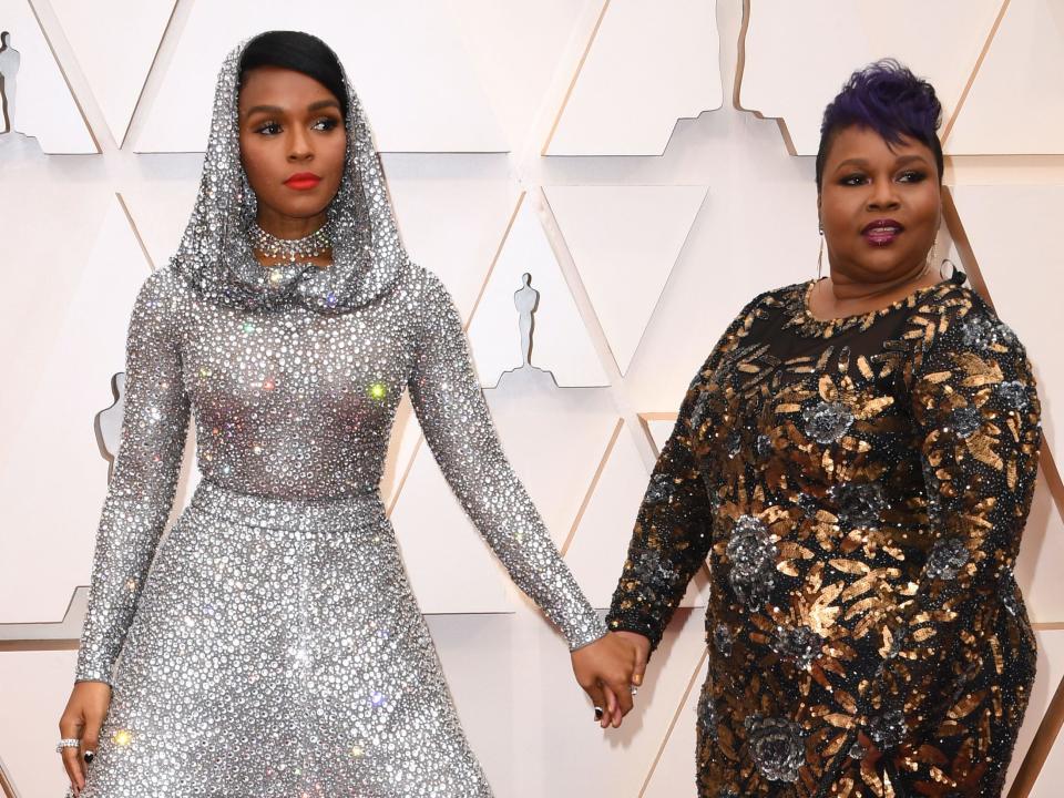 Janelle Monae and her mother Janet at the 2020 Oscars