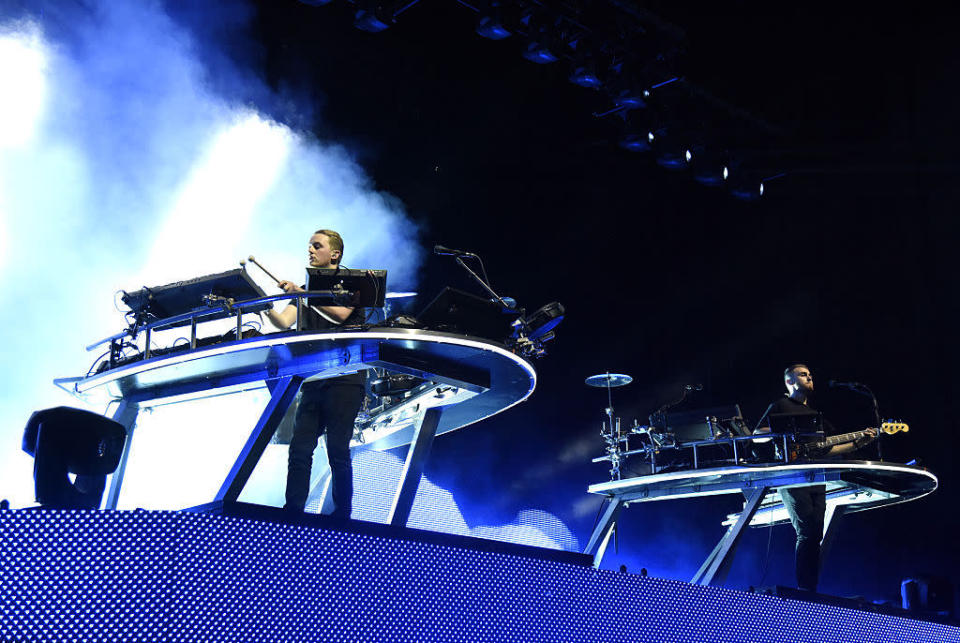 Guy Lawrence (L) and Howard Lawrence of Disclosure perform during the Sasquatch! Music Festival at the Gorge Amphitheatre on May 27, 2016 in George, Washington. (Photo: Tim Mosenfelder/Getty Images)