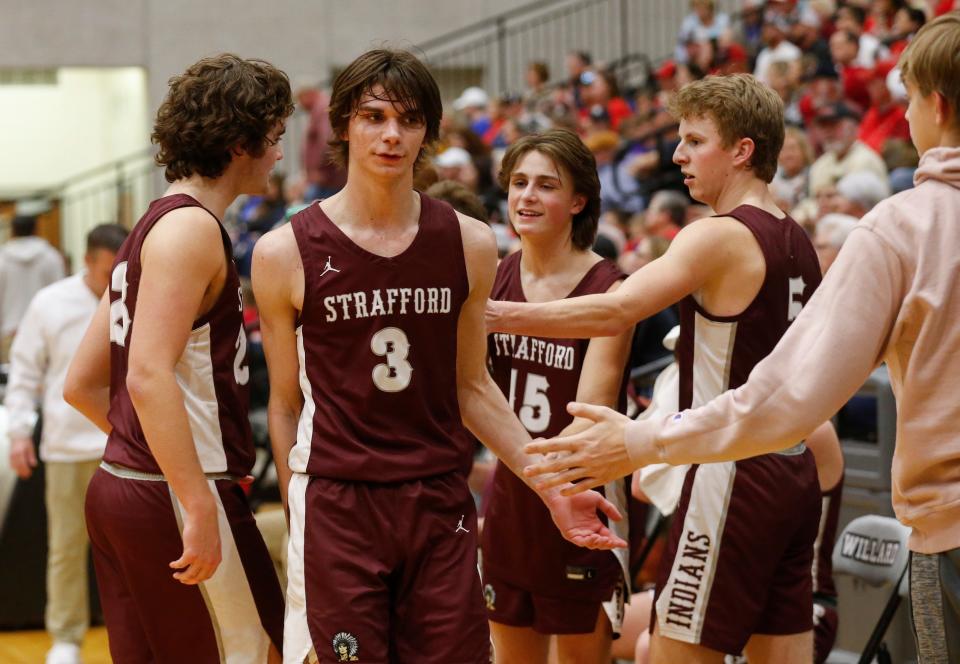 AK Rael, of Strafford, during their 66-52 victory over Ash Grove in the Class 3 Sectional matchup at Willard High School on Wednesday, March 2, 2022.