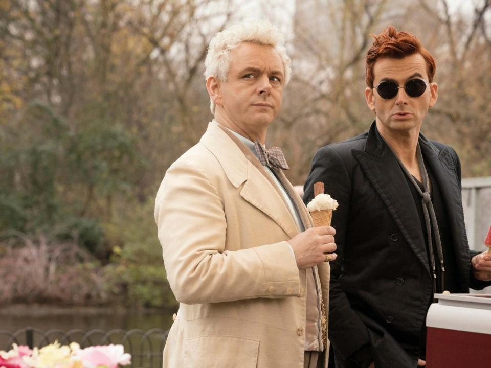 Friends Sheen and David Tennant in ‘Good Omens’ (PA)