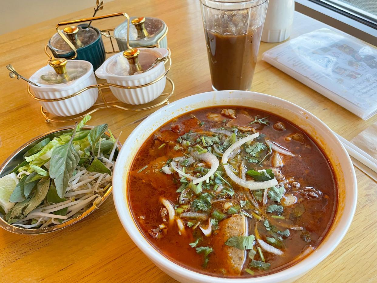 Bun bo Hue is one of the authentic Vietnamese dishes at Crab Hut in Athens, Ga. on Tuesday, Mar. 19, 2024.