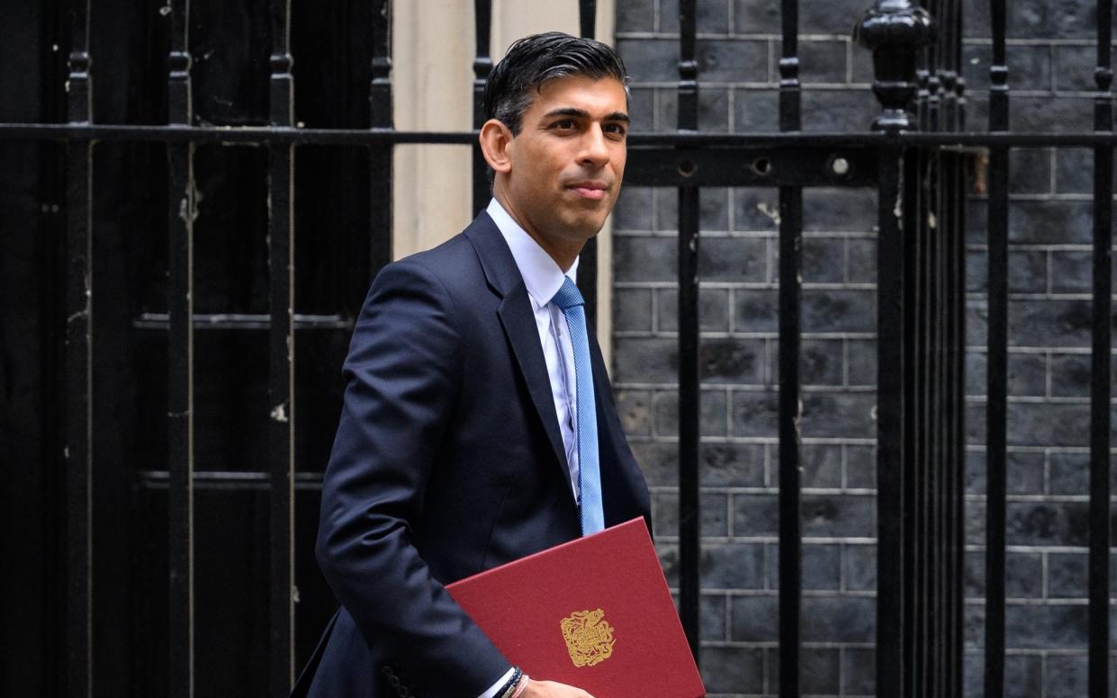 Rishi Sunak, the Chancellor, leaving No 11 on Thursday to make his tax announcement - Leon Neal 