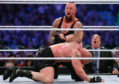 The Undertaker returns to the ring for the first time since WrestleMania 30. (Jonathan Bachman/AP Images for WWE)