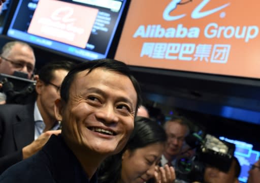 Alibaba founder Jack Ma on the first day of trading for Alibaba on the New York Stock Exchange in 2014. Strict rules essentially prevented the first wave of unicorns from listing in China