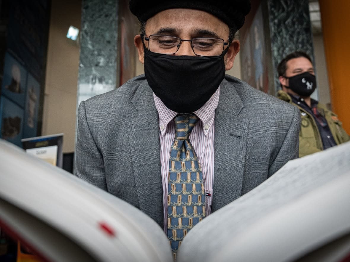 A public event Tuesday at Ottawa City Hall, marking Islamic Heritage Month, showcased the contributions made by Muslims to science and culture in both Canada and the world. (Brian Morris/CBC - image credit)