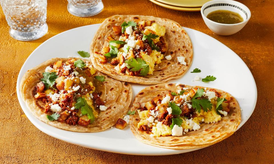 Breakfast Tacos with Paratha Flatbread