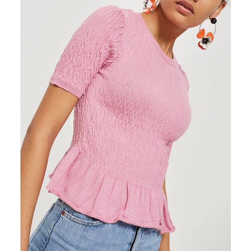 <a rel="nofollow noopener" href="https://go.redirectingat.com?id=86205X1579268&xs=1&url=http%3A%2F%2Fus.topshop.com%2Fen%2Ftsus%2Fproduct%2Fclothing-70483%2Fshirred-knitted-t-shirt-7492392%3Fbi%3D785%26ps%3D20%26geoip%3Dnoredirect%26network%3Dlinkshare%26utm_source%3Dlinkshare%26utm_medium%3Daffiliate%26utm_campaign%3DUS_2400842%26utm_content%3D%253CLSNLNKTYPENAME%253E%26siteID%3D30KlfRmrMDo-EJWBCkCgezw4TRCH0WAPvw%26cmpid%3Daff_lsus_30KlfRmrMDo_10%26_%24ja%3Dtsid%3A21416%7Cprd%3A30KlfRmrMDo" target="_blank" data-ylk="slk:Shirred Knitted T-Shirt, Topshop, $10We love this flirty, fancier version of a T-shirt.;elm:context_link;itc:0;sec:content-canvas" class="link ">Shirred Knitted T-Shirt, Topshop, $10<p><span>We love this flirty, fancier version of a T-shirt.</span></p> </a><p> <strong>Related Articles</strong> <ul> <li><a rel="nofollow noopener" href="http://thezoereport.com/fashion/style-tips/box-of-style-ways-to-wear-cape-trend/?utm_source=yahoo&utm_medium=syndication" target="_blank" data-ylk="slk:The Key Styling Piece Your Wardrobe Needs;elm:context_link;itc:0;sec:content-canvas" class="link ">The Key Styling Piece Your Wardrobe Needs</a></li><li><a rel="nofollow noopener" href="http://thezoereport.com/living/wellness/15-healthy-meal-prep-recipes-people-hate-salad/?utm_source=yahoo&utm_medium=syndication" target="_blank" data-ylk="slk:15 Healthy Meal Prep Recipes For People Who Hate Salad;elm:context_link;itc:0;sec:content-canvas" class="link ">15 Healthy Meal Prep Recipes For People Who Hate Salad</a></li><li><a rel="nofollow noopener" href="http://thezoereport.com/living/wellness/official-blake-lively-workout-straight-trainer/?utm_source=yahoo&utm_medium=syndication" target="_blank" data-ylk="slk:The Official Blake Lively Workout, Straight From Her Trainer;elm:context_link;itc:0;sec:content-canvas" class="link ">The Official Blake Lively Workout, Straight From Her Trainer</a></li> </ul> </p>