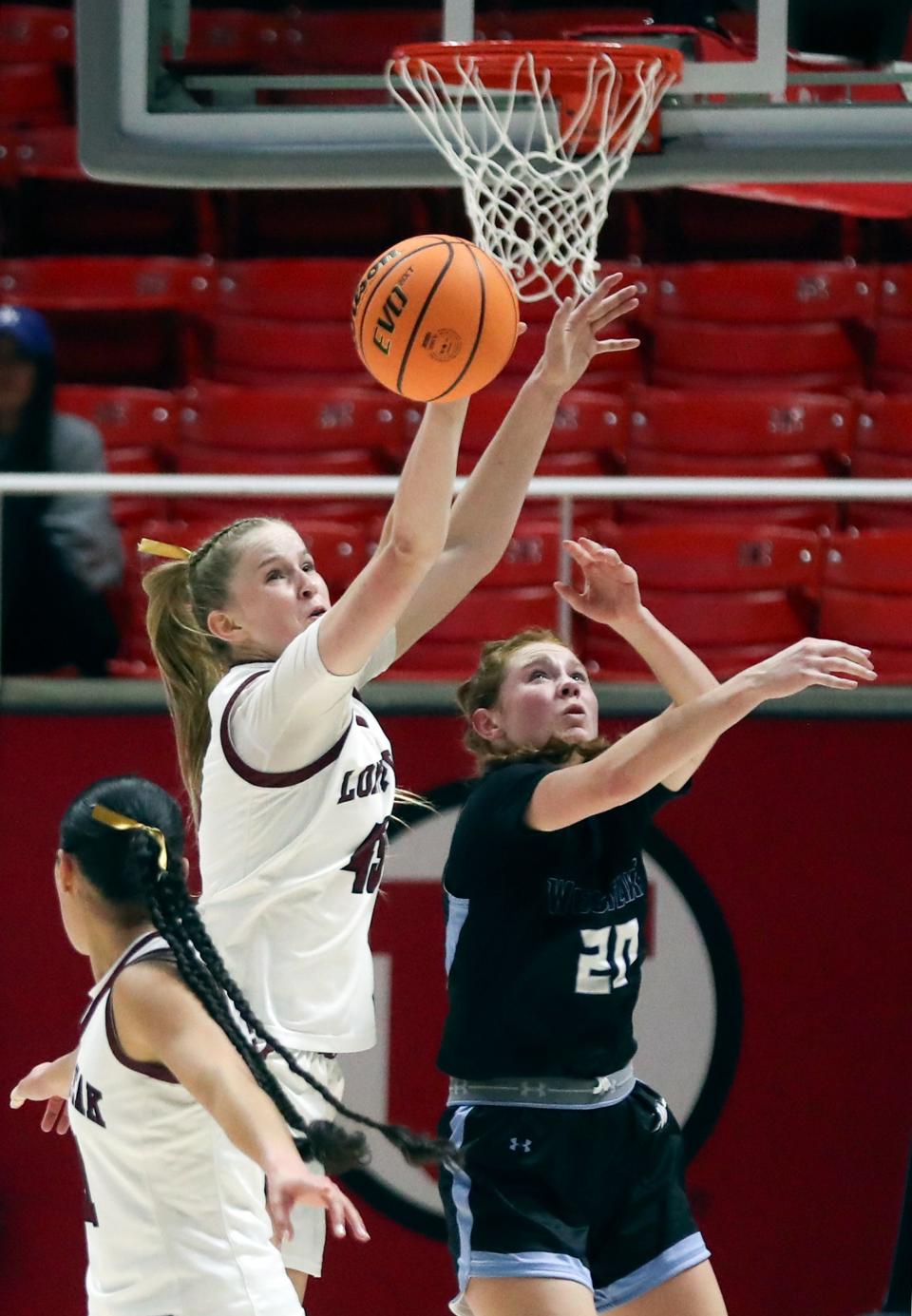 Westlake plays Lone Peak in a 6A girls quarterfinal basketball game at the Huntsman Center in Salt Lake City on Monday, Feb. 26, 2024. Lone Peak won 59-50. | Kristin Murphy, Deseret News