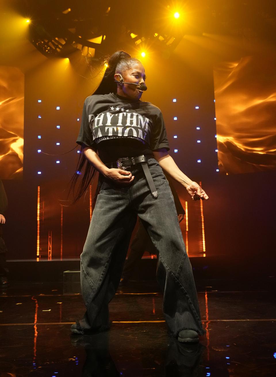 Janet Jackson gets her "Rhythm Nation" on in the final act of her Together Again tour, which kicked off April 14, 2023, in Hollywood, Florida.
