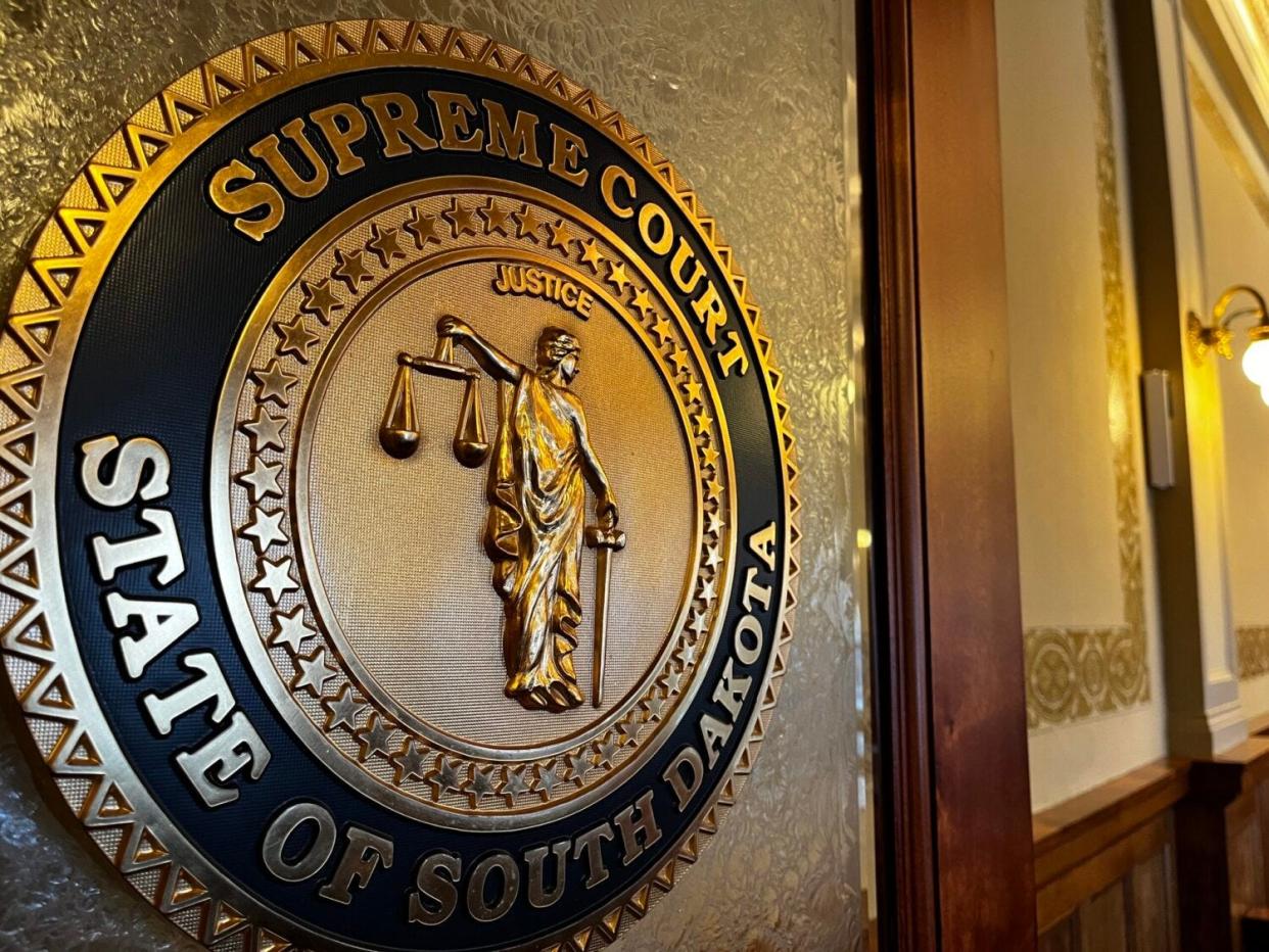 The entrance to the South Dakota Supreme Court at the state Capitol in Pierre.