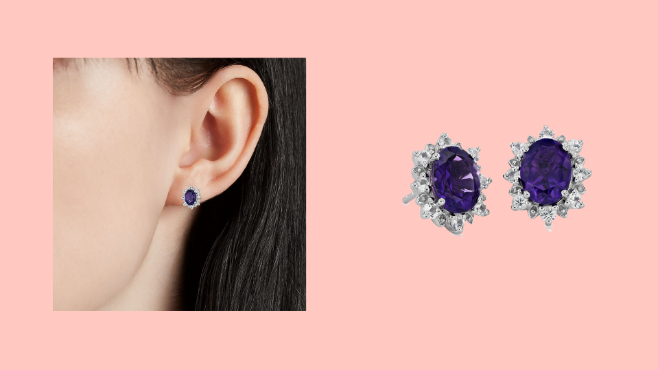 Valentine's Day jewelry gifts: Blue Nile Sunburst Oval Stud Earrings