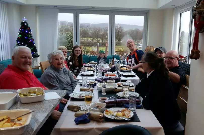 Doreen with her family at Christmas