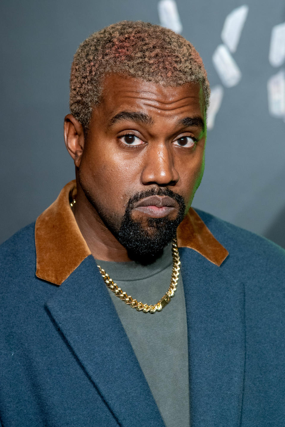 NEW YORK, NEW YORK - DECEMBER 02: Kanye West attends the the Versace fall 2019 fashion show at the American Stock Exchange Building in lower Manhattan on December 02, 2018 in New York City. (Photo by Roy Rochlin/Getty Images) ORG XMIT: 775265688 ORIG FILE ID: 1076420656