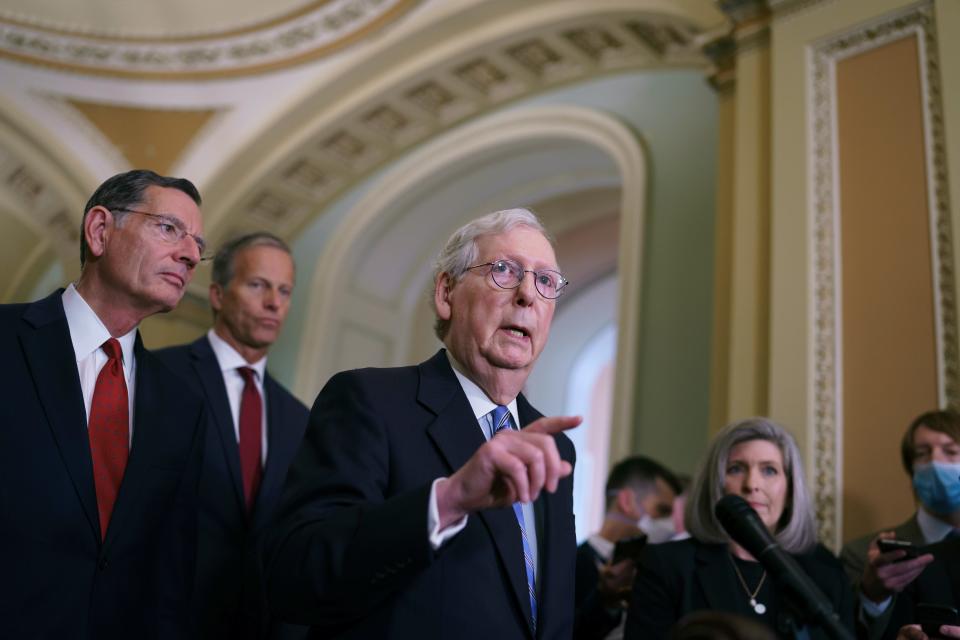 The president urged Senate Minority Leader Mitch McConnell and the rest of the Republicans to "get out of the way" and let Democrats suspend the nation's debt limit to keep the government from a devastating credit default.