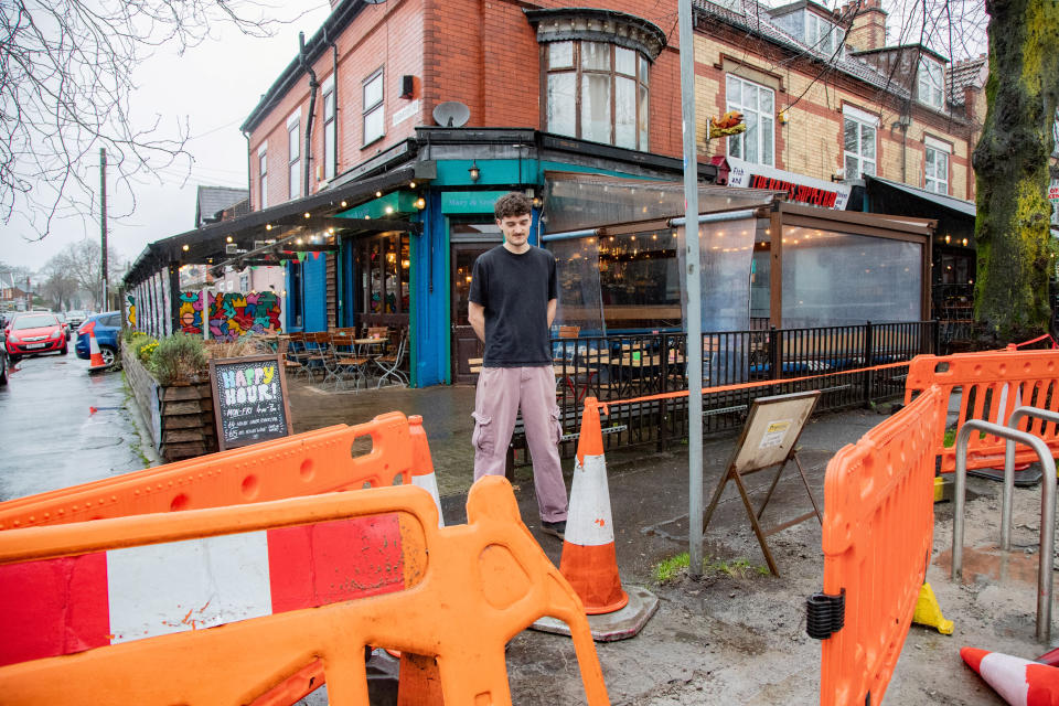 Matty Shirtcliff says construction of the lane has affected his business. (SWNS) 