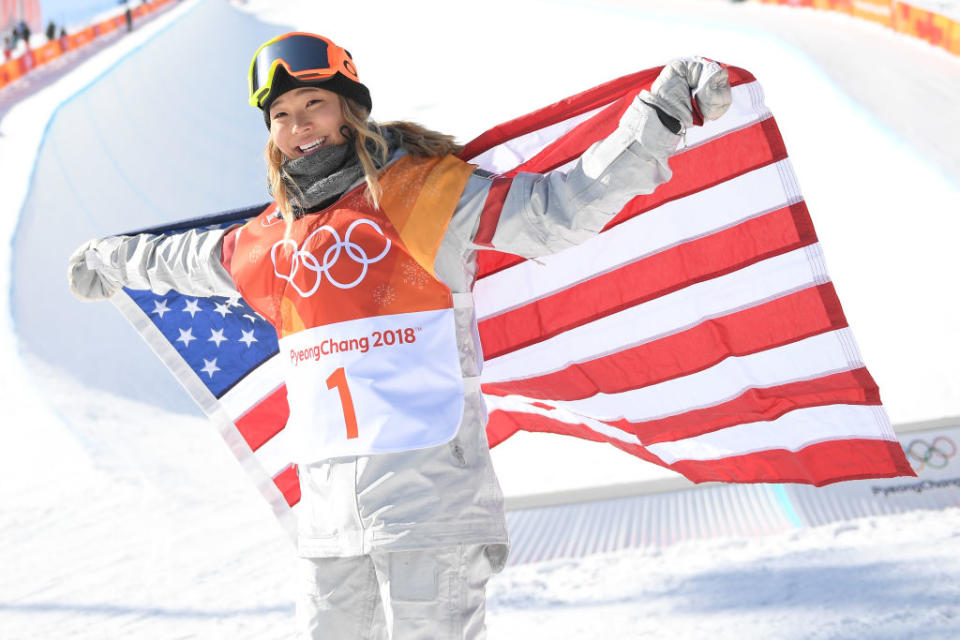 Chloe Kim had both of the top two runs in the women’s Olympic halfpipe final. (Getty)