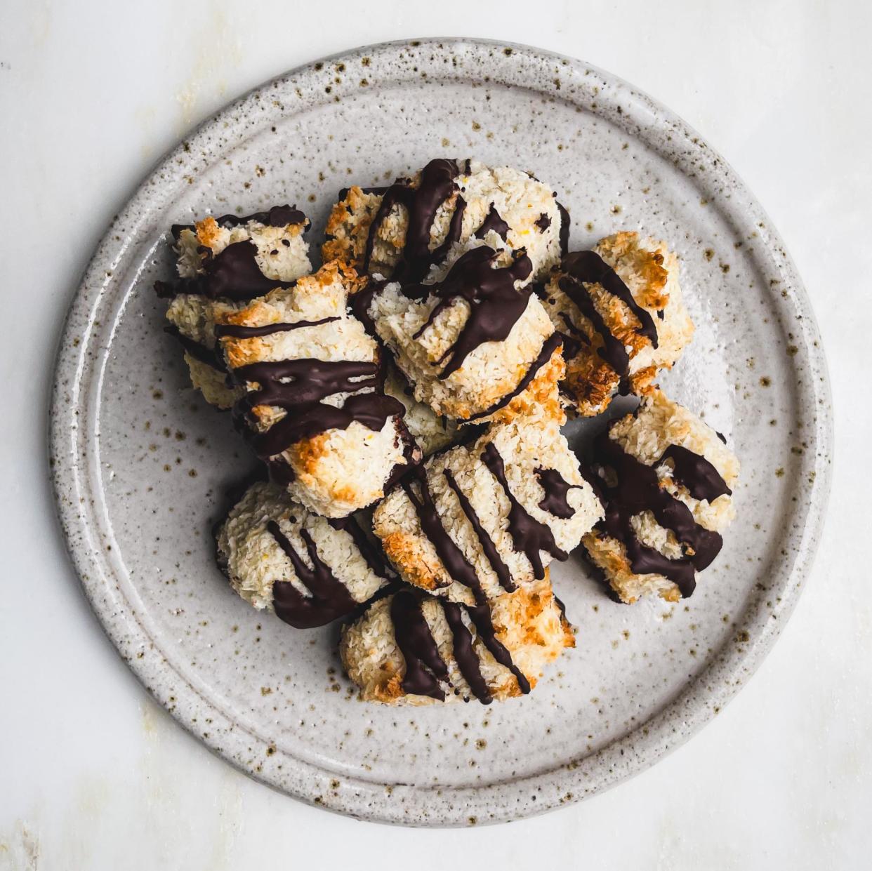 <span>Sweet treat: Tom Hunt’s vegan coconut macaroons.</span><span>Photograph: Tom Hunt/The Guardian</span>